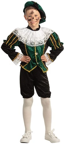 Overig Groen-Zwart Pietenpakje Kind Luxe 3 Overig Groen-Zwart Pietenpakje Kind Luxe