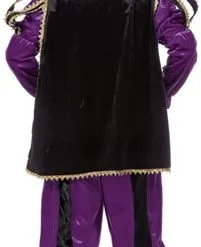 Overig Kostuum Zwarte Piet Paars Luxe (met Cape) -Overig Cosplay Winkel kostuum zwarte piet luxe met cape paars achterkant