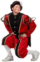 Overig Kostuum Zwarte Piet Rood Luxe (met Cape) 7 Overig Kostuum Zwarte Piet Rood Luxe (met Cape) - Afbeelding 5