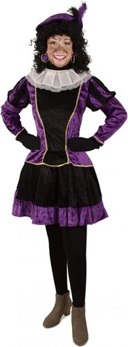 Overig Pieten Jurkje Dames Paars-Zwart Met Petticoat 3 Overig Pieten Jurkje Dames Paars-Zwart Met Petticoat