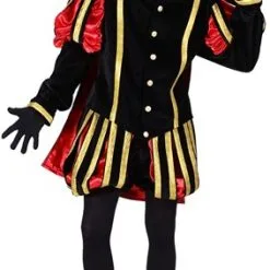 Overig Pietenkostuum Fluweel Madrid Met Cape Zwart-Rood -Overig Cosplay Winkel pietenkostuum fluweel madrid met cape zwart rood 2