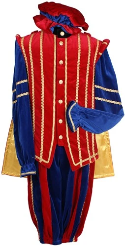 Overig Pietenkostuum Marbella Fluweel Katoen Blauw/Rood 3 Overig Pietenkostuum Marbella Fluweel Katoen Blauw/Rood