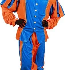 Overig Pietenpak Carlos Fluweel Polyester Blauw/Oranje -Overig Cosplay Winkel pietenpak carlos polyester fluweel blauw oranje 2