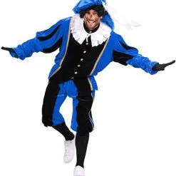 Overig Pietenpak Fluweel Polyester Blauw/Zwart -Overig Cosplay Winkel pietenpak carlos polyester fluweel blauw zwart 3