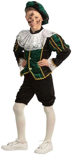 Overig Groen-Zwart Pietenpakje Kind Luxe 5 Overig Groen-Zwart Pietenpakje Kind Luxe - Afbeelding 3