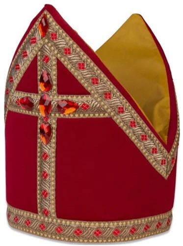 Overig Polyesterfluweel Kokermijter Sinterklaas 3 Overig Polyesterfluweel Kokermijter Sinterklaas