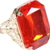 Overig Ring Sinterklaas Goud/Rood (rechthoekige Diamant) -Overig Cosplay Winkel ring sinterklaas goud rood rechthoekige diamant