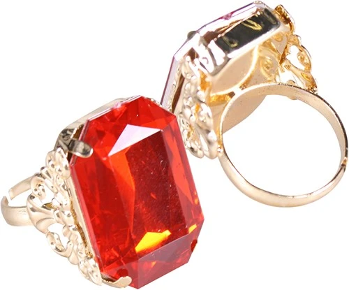 Overig Ring Sinterklaas Goud/Rood (rechthoekige Diamant) 4 Overig Ring Sinterklaas Goud/Rood (rechthoekige Diamant) - Afbeelding 2