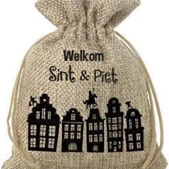 Overig Zak Van Sinterklaas Jute Cadeauzakje - 18x25cm