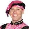 Overig Zwarte Piet Baret Pink Velours (met Veren) -Overig Cosplay Winkel zwarte piet baret pink velours met veren