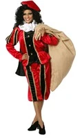 Overig Zwarte Piet Dameskostuum Rood Luxe (met Cape) 6 Overig Zwarte Piet Dameskostuum Rood Luxe (met Cape) - Afbeelding 4